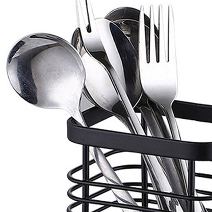 Utensil Holder Drying Rack Stainless Steel Draining Basket Wall Mount No Drilling for Kitchen Chopsticks V1294-YM3117220218413-0421