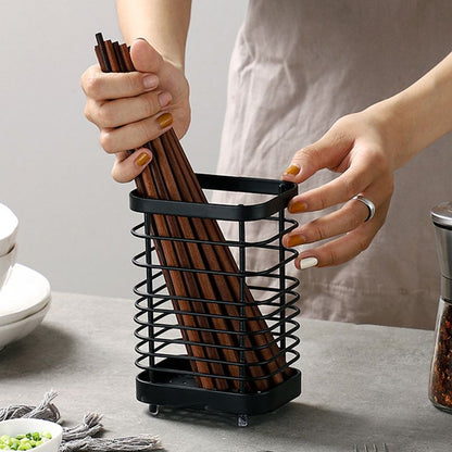 Utensil Holder Drying Rack Stainless Steel Draining Basket Wall Mount No Drilling for Kitchen Chopsticks V1294-YM3117220218414-0421