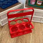 Portable Beer Bottle Rack Pure Color Foldable Beverage Storage Rack Picnic Beer Handle Basket Red V1294-YM3117220218511-0421
