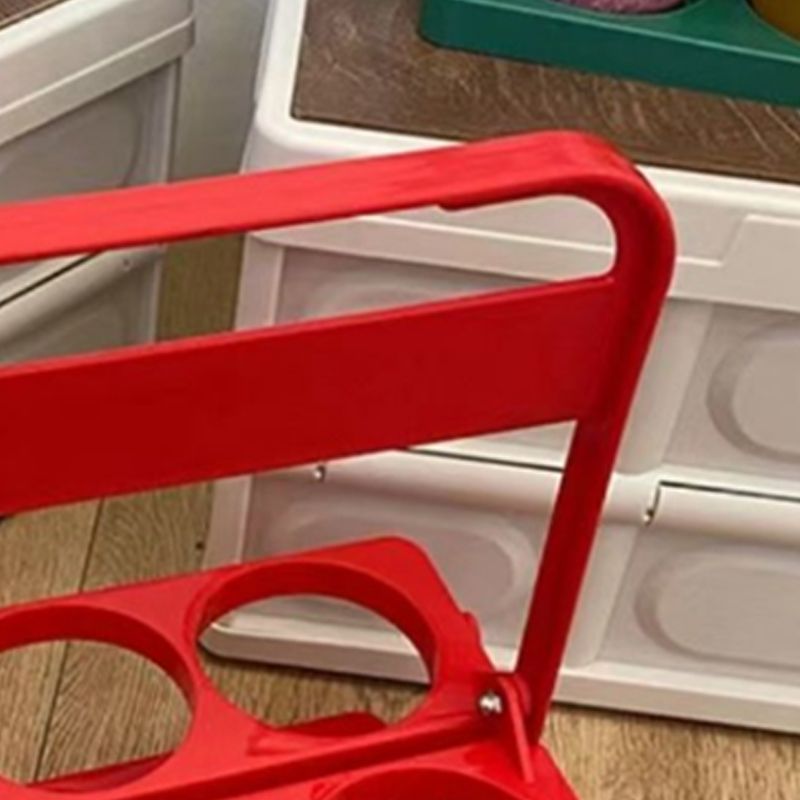 Portable Beer Bottle Rack Pure Color Foldable Beverage Storage Rack Picnic Beer Handle Basket Red V1294-YM3117220218511-0421