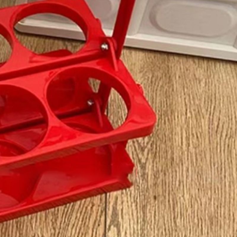 Portable Beer Bottle Rack Pure Color Foldable Beverage Storage Rack Picnic Beer Handle Basket Red V1294-YM3117220218511-0421