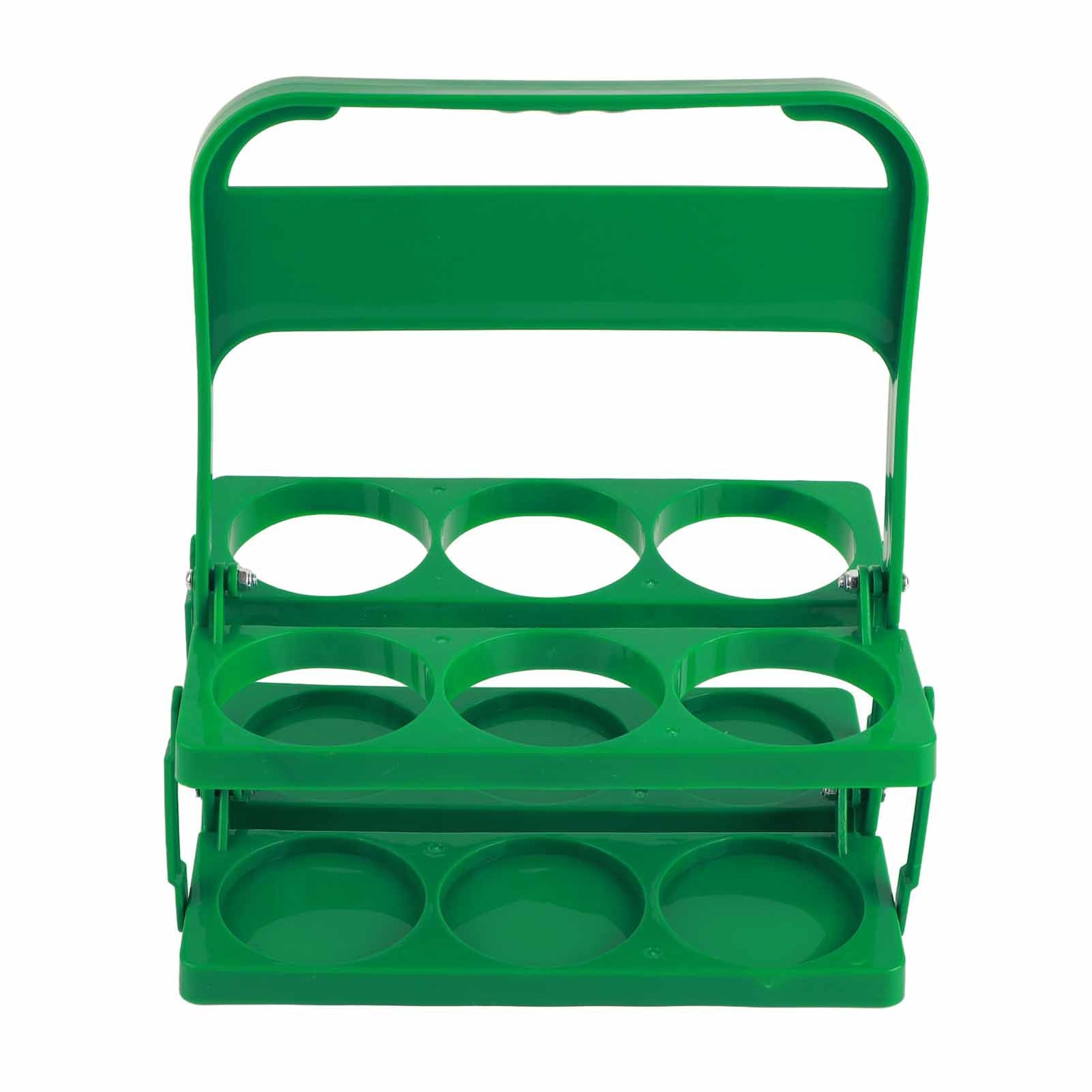 Portable Beer Bottle Rack Pure Color Foldable Beverage Storage Rack Picnic Beer Handle Basket Green V1294-YM3117220218512-0421