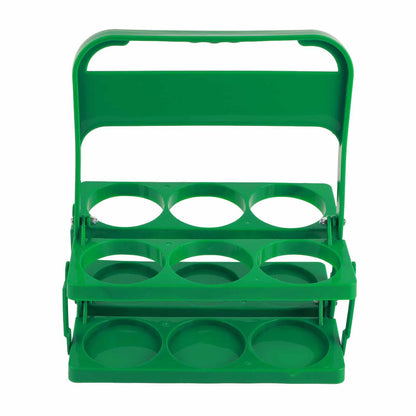 Portable Beer Bottle Rack Pure Color Foldable Beverage Storage Rack Picnic Beer Handle Basket Green V1294-YM3117220218512-0421