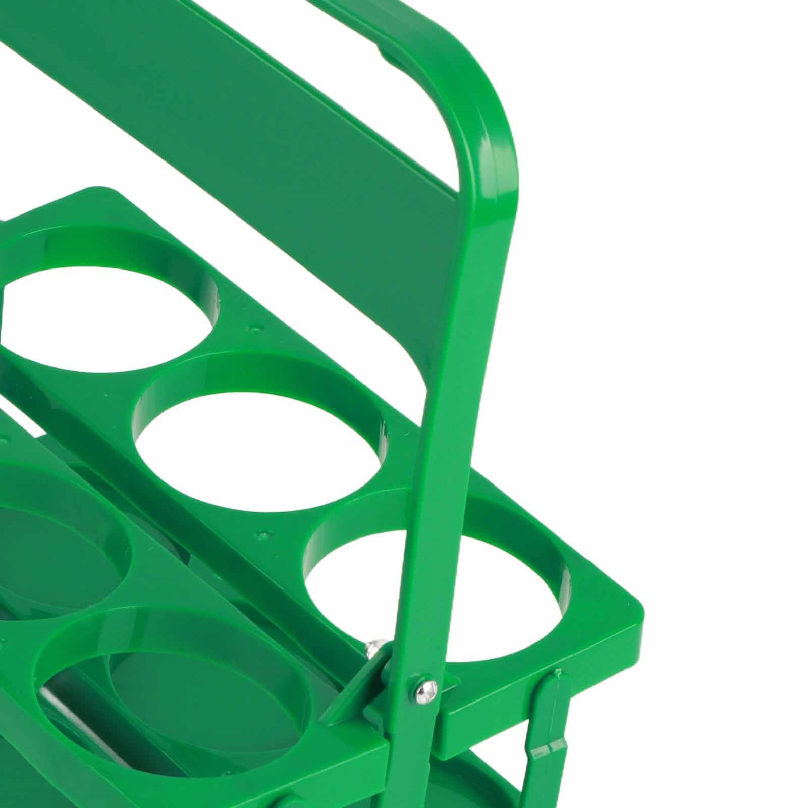 Portable Beer Bottle Rack Pure Color Foldable Beverage Storage Rack Picnic Beer Handle Basket Green V1294-YM3117220218512-0421