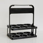 Portable Beer Bottle Rack Pure Color Foldable Beverage Storage Rack Picnic Beer Handle Basket Black V1294-YM3117220218514-0421