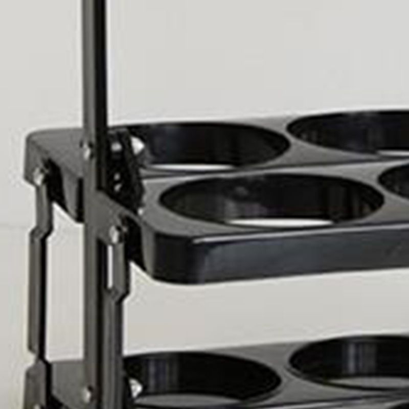 Portable Beer Bottle Rack Pure Color Foldable Beverage Storage Rack Picnic Beer Handle Basket Black V1294-YM3117220218514-0421