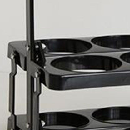 Portable Beer Bottle Rack Pure Color Foldable Beverage Storage Rack Picnic Beer Handle Basket Black V1294-YM3117220218514-0421