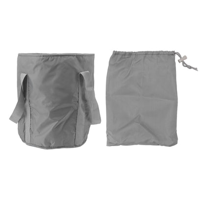 Foldable Foot Tub Polyester Double Layer Collapsible Camping Bucket with Storage Bag for Outdoor Grey V1294-YM3117220219411-0421