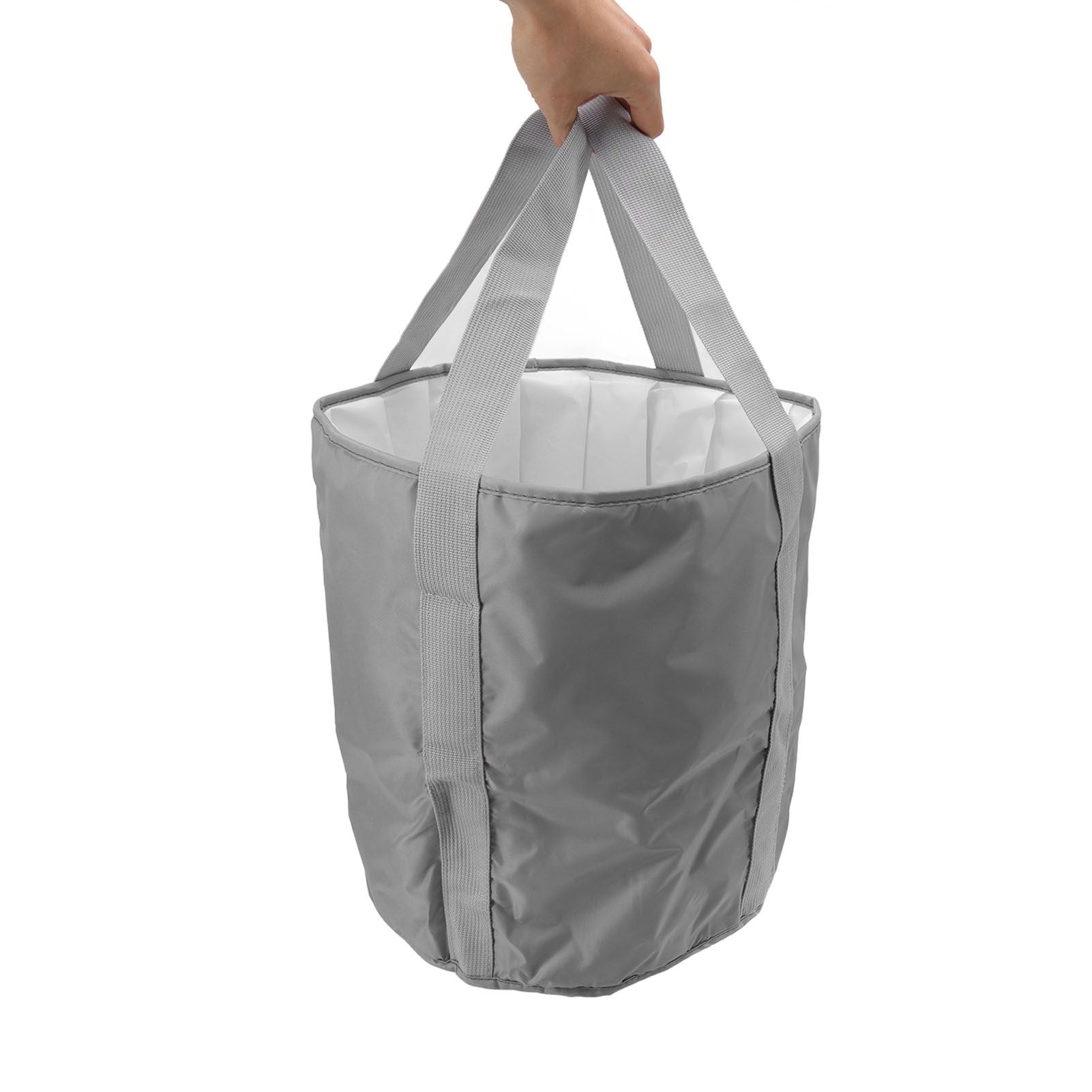 Foldable Foot Tub Polyester Double Layer Collapsible Camping Bucket with Storage Bag for Outdoor Grey V1294-YM3117220219411-0421