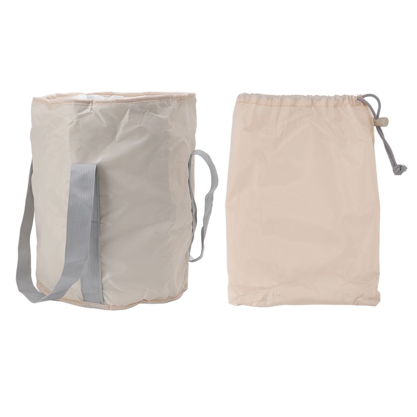 Foldable Foot Tub Polyester Double Layer Collapsible Camping Bucket with Storage Bag for Outdoor Beige V1294-YM3117220219413-0421