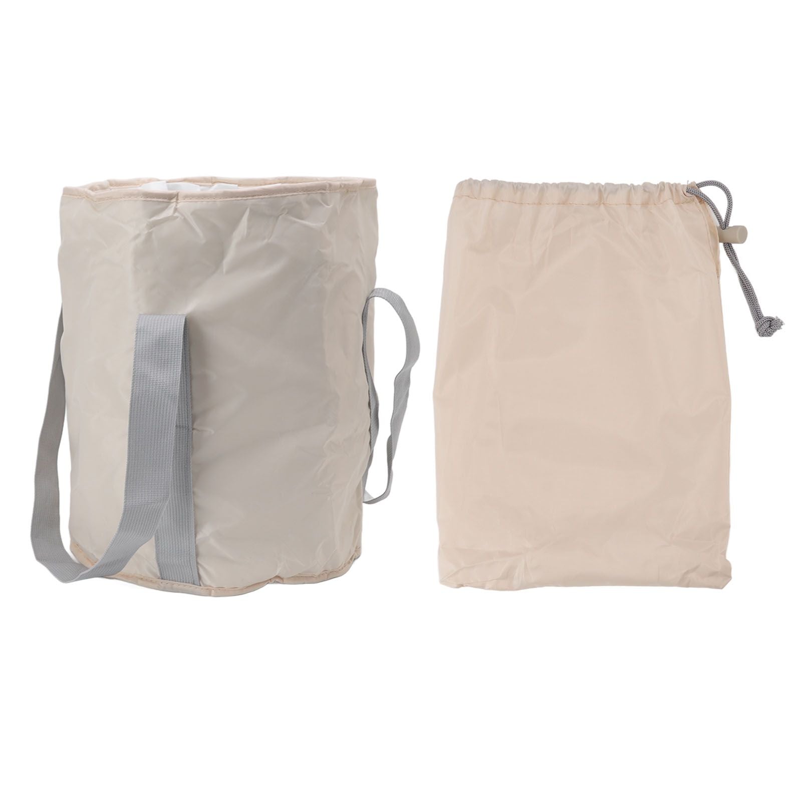 Foldable Foot Tub Polyester Double Layer Collapsible Camping Bucket with Storage Bag for Outdoor Beige V1294-YM3117220219413-0421