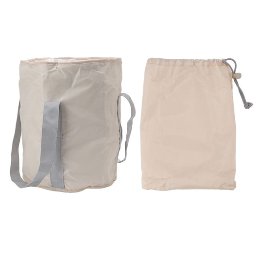 Foldable Foot Tub Polyester Double Layer Collapsible Camping Bucket with Storage Bag for Outdoor Beige V1294-YM3117220219413-0421