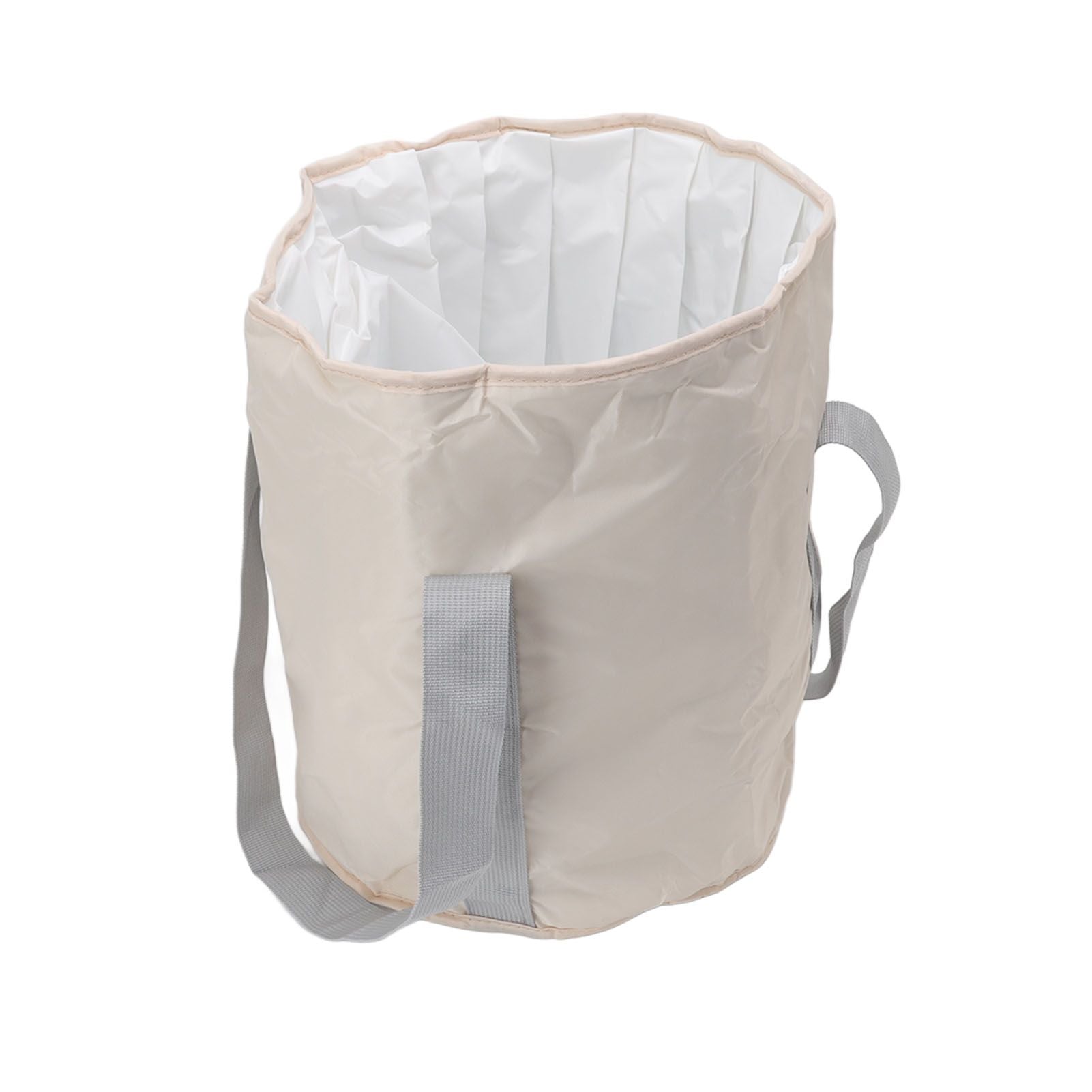 Foldable Foot Tub Polyester Double Layer Collapsible Camping Bucket with Storage Bag for Outdoor Beige V1294-YM3117220219413-0421