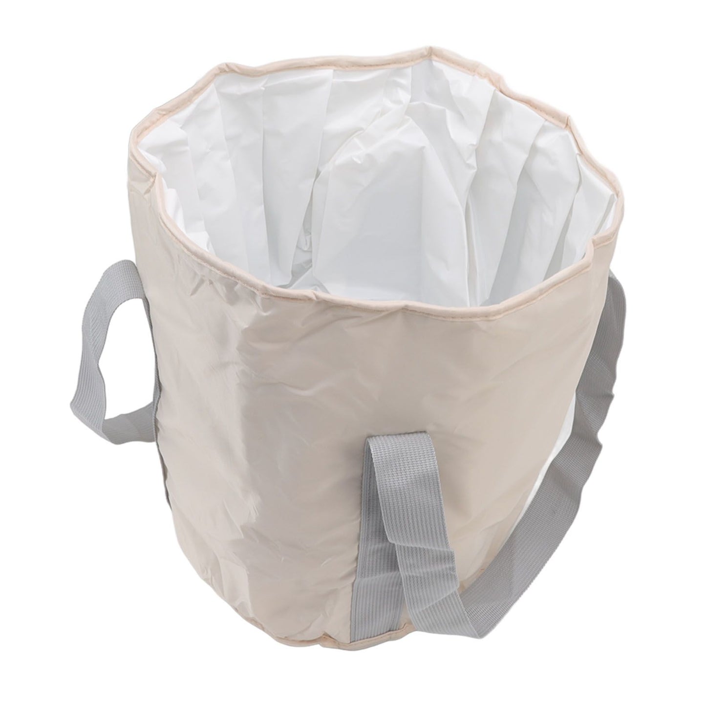 Foldable Foot Tub Polyester Double Layer Collapsible Camping Bucket with Storage Bag for Outdoor Beige V1294-YM3117220219413-0421