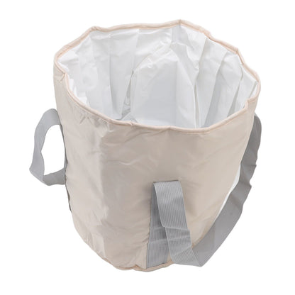 Foldable Foot Tub Polyester Double Layer Collapsible Camping Bucket with Storage Bag for Outdoor Beige V1294-YM3117220219413-0421