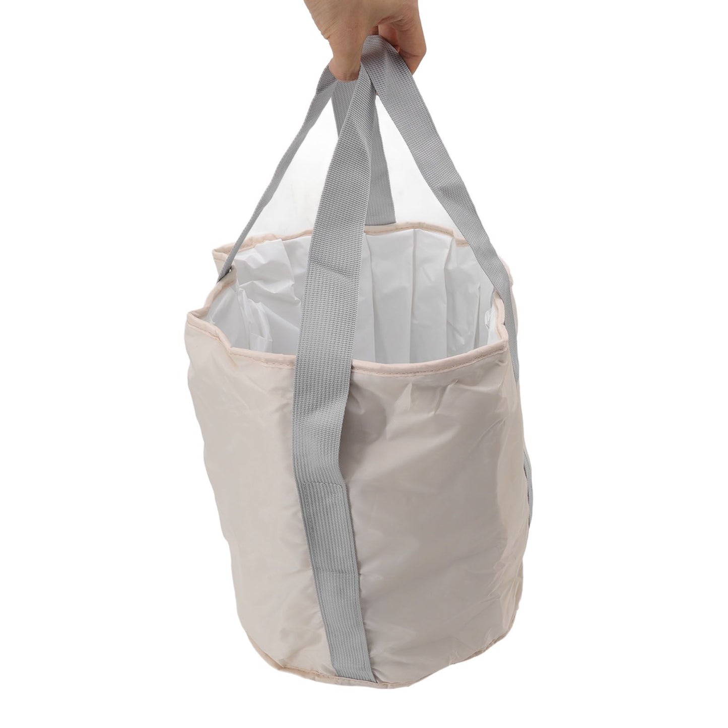 Foldable Foot Tub Polyester Double Layer Collapsible Camping Bucket with Storage Bag for Outdoor Beige V1294-YM3117220219413-0421