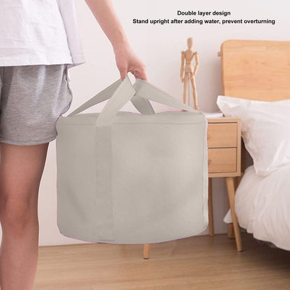 Foldable Foot Tub Polyester Double Layer Collapsible Camping Bucket with Storage Bag for Outdoor Beige V1294-YM3117220219413-0421