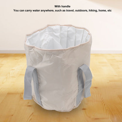 Foldable Foot Tub Polyester Double Layer Collapsible Camping Bucket with Storage Bag for Outdoor Beige V1294-YM3117220219413-0421