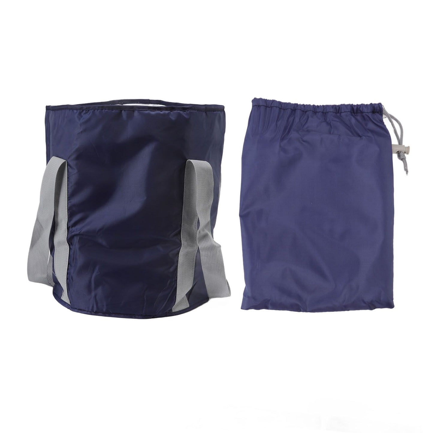 Foldable Foot Tub Polyester Double Layer Collapsible Camping Bucket with Storage Bag for Outdoor Navy Blue V1294-YM3117220219414-0421