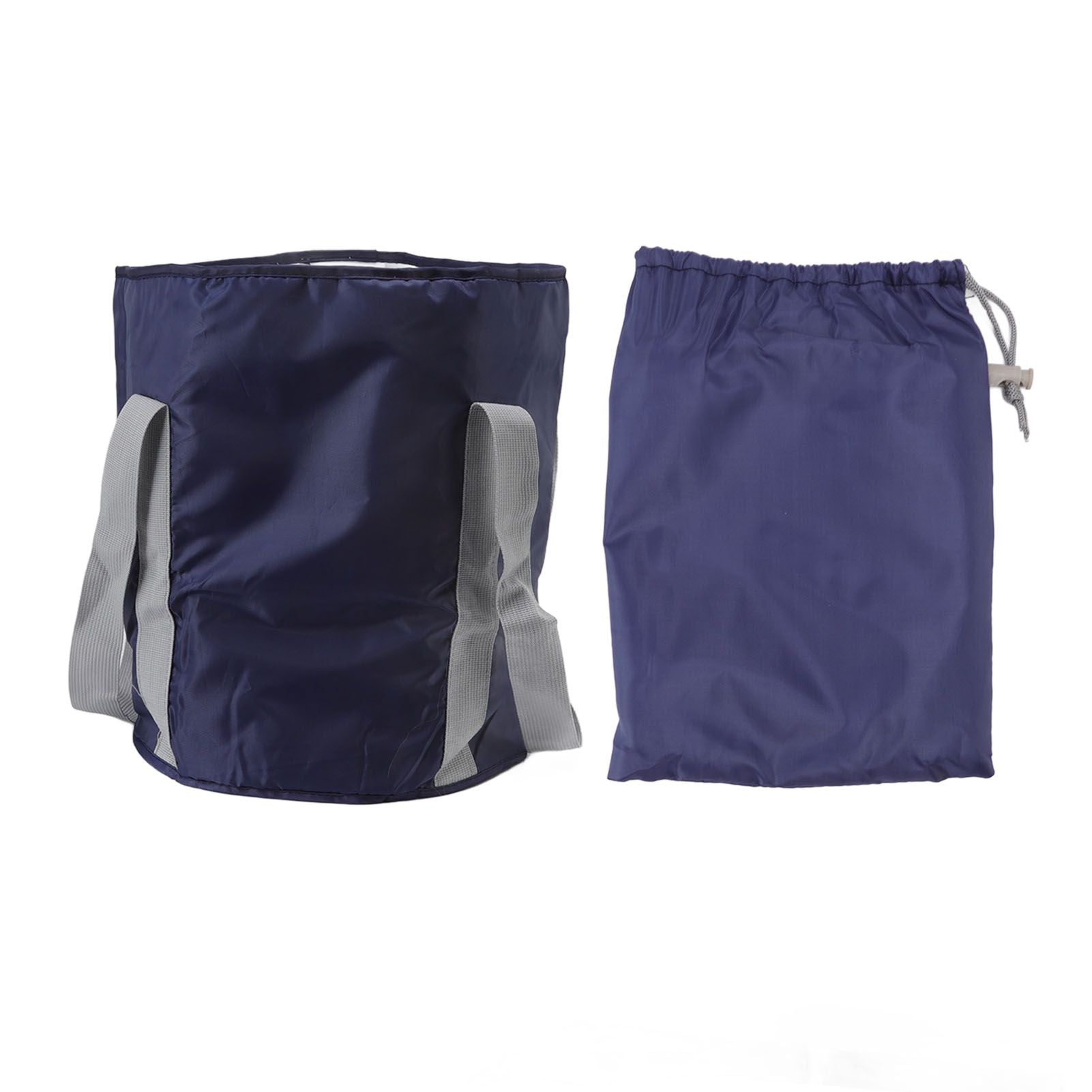 Foldable Foot Tub Polyester Double Layer Collapsible Camping Bucket with Storage Bag for Outdoor Navy Blue V1294-YM3117220219414-0421