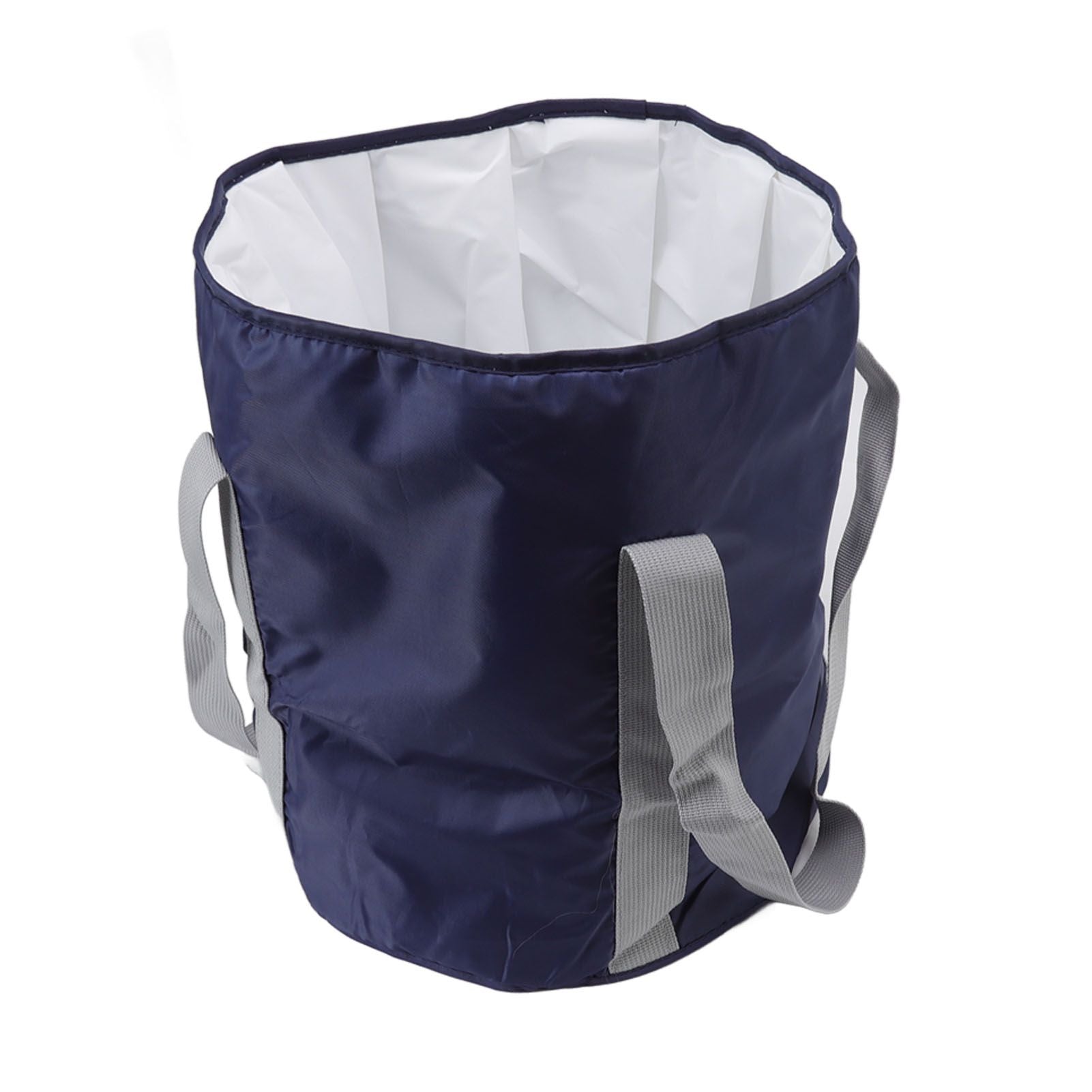 Foldable Foot Tub Polyester Double Layer Collapsible Camping Bucket with Storage Bag for Outdoor Navy Blue V1294-YM3117220219414-0421