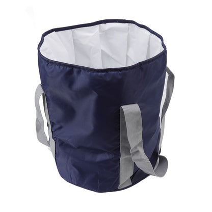 Foldable Foot Tub Polyester Double Layer Collapsible Camping Bucket with Storage Bag for Outdoor Navy Blue V1294-YM3117220219414-0421
