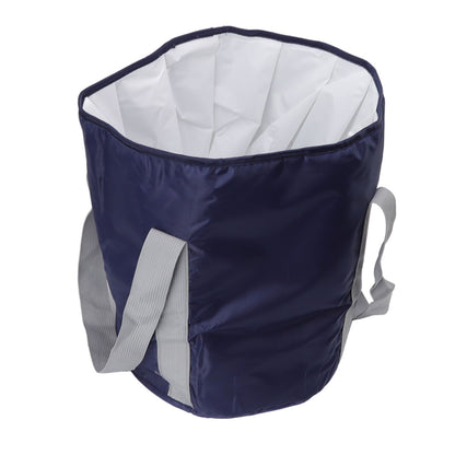 Foldable Foot Tub Polyester Double Layer Collapsible Camping Bucket with Storage Bag for Outdoor Navy Blue V1294-YM3117220219414-0421