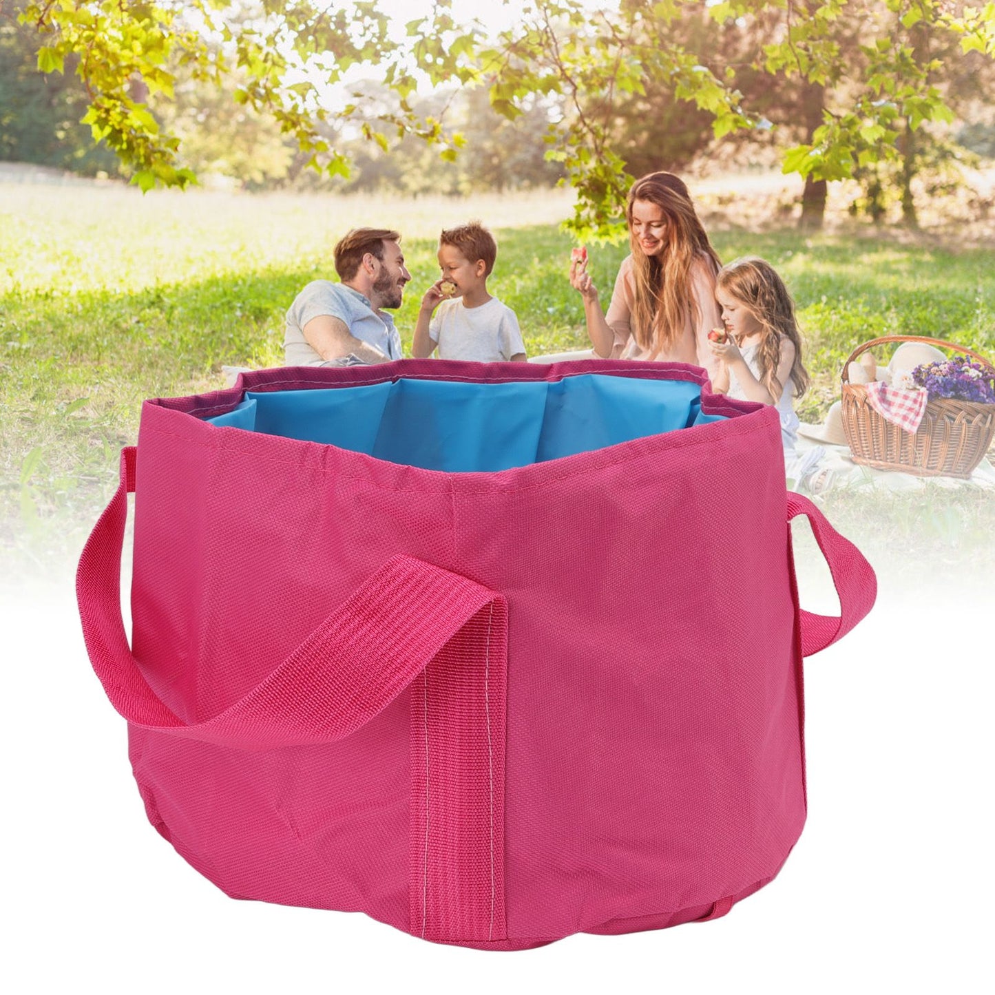 Collapsible Camping Bucket Multifunctional Portable Double Layer Foldable Water Container for Fishing Foot V1294-YM3117220219511-0421