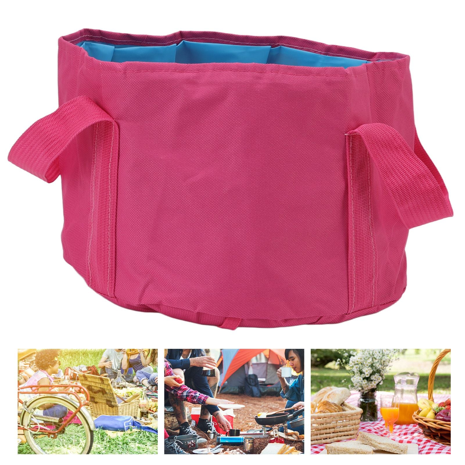 Collapsible Camping Bucket Multifunctional Portable Double Layer Foldable Water Container for Fishing Foot V1294-YM3117220219511-0421