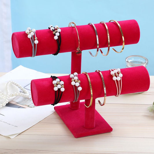 Jewelry Display Stand Simple Fashionable Bracelet Scrunchies Holder for Home Jewelry Store Showcase Rose Red V1294-YM3117220219916-0421