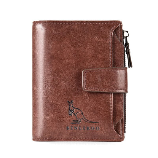 PU Leather Men Wallet Zipper No Degaussing Multi Screens Vertical Vintage Male Wallet for Travelling Working V1294-YM3117220220611-0421