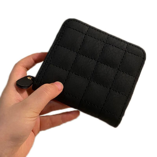 Wallet PU Leather Large Capacity 2 Fold 8 Card Slot Zipper Design for Keys Coins Black V1294-YM3117220221511-0421
