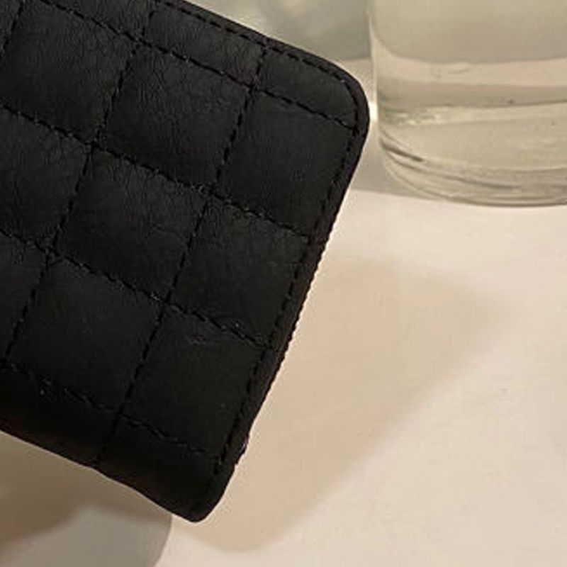 Wallet PU Leather Large Capacity 2 Fold 8 Card Slot Zipper Design for Keys Coins Black V1294-YM3117220221511-0421