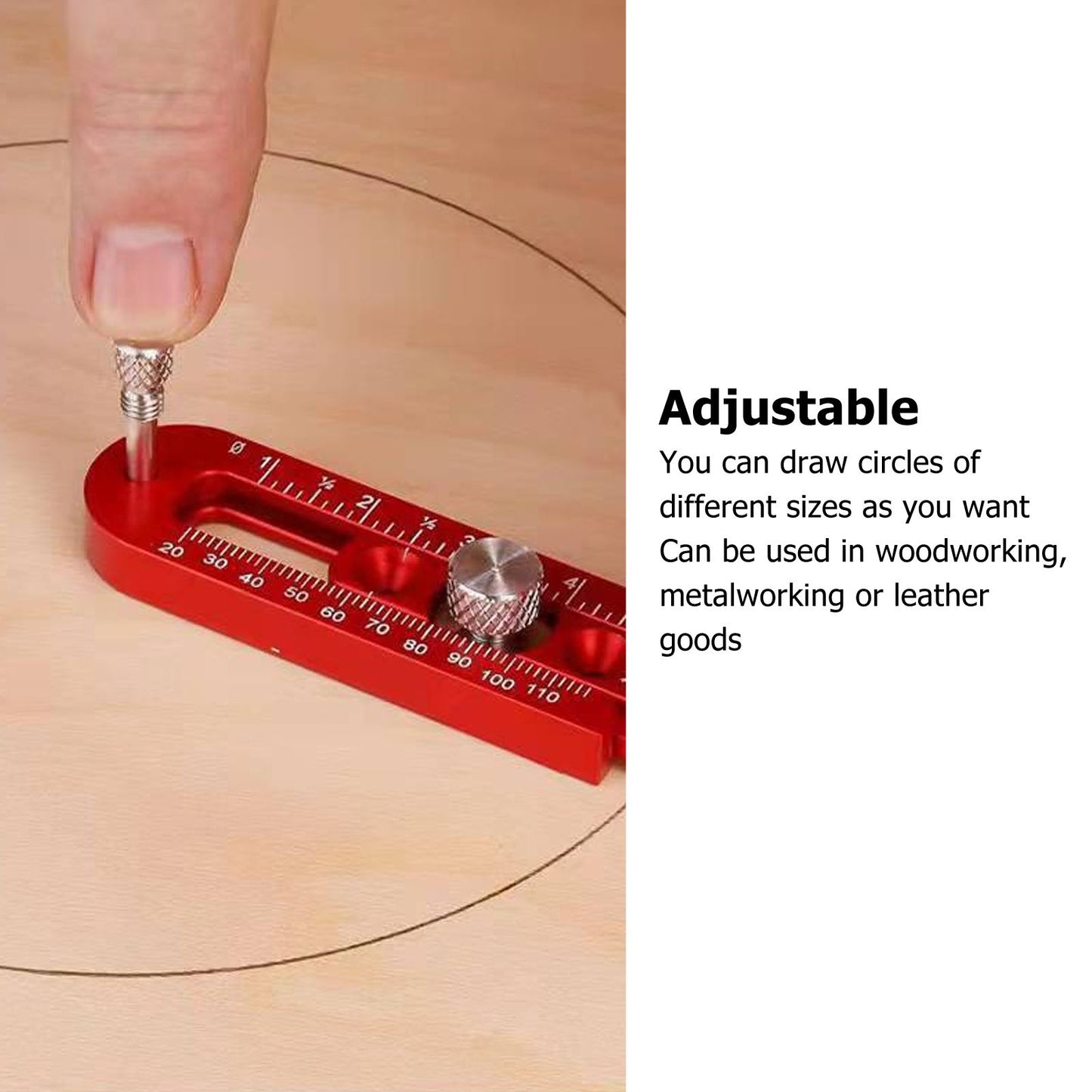 Woodworking Circle Ruler Aluminium Alloy Adjustable Woodworking Circular Drawing Tool for Carpenter Tool V1294-YM3117220221711-0421