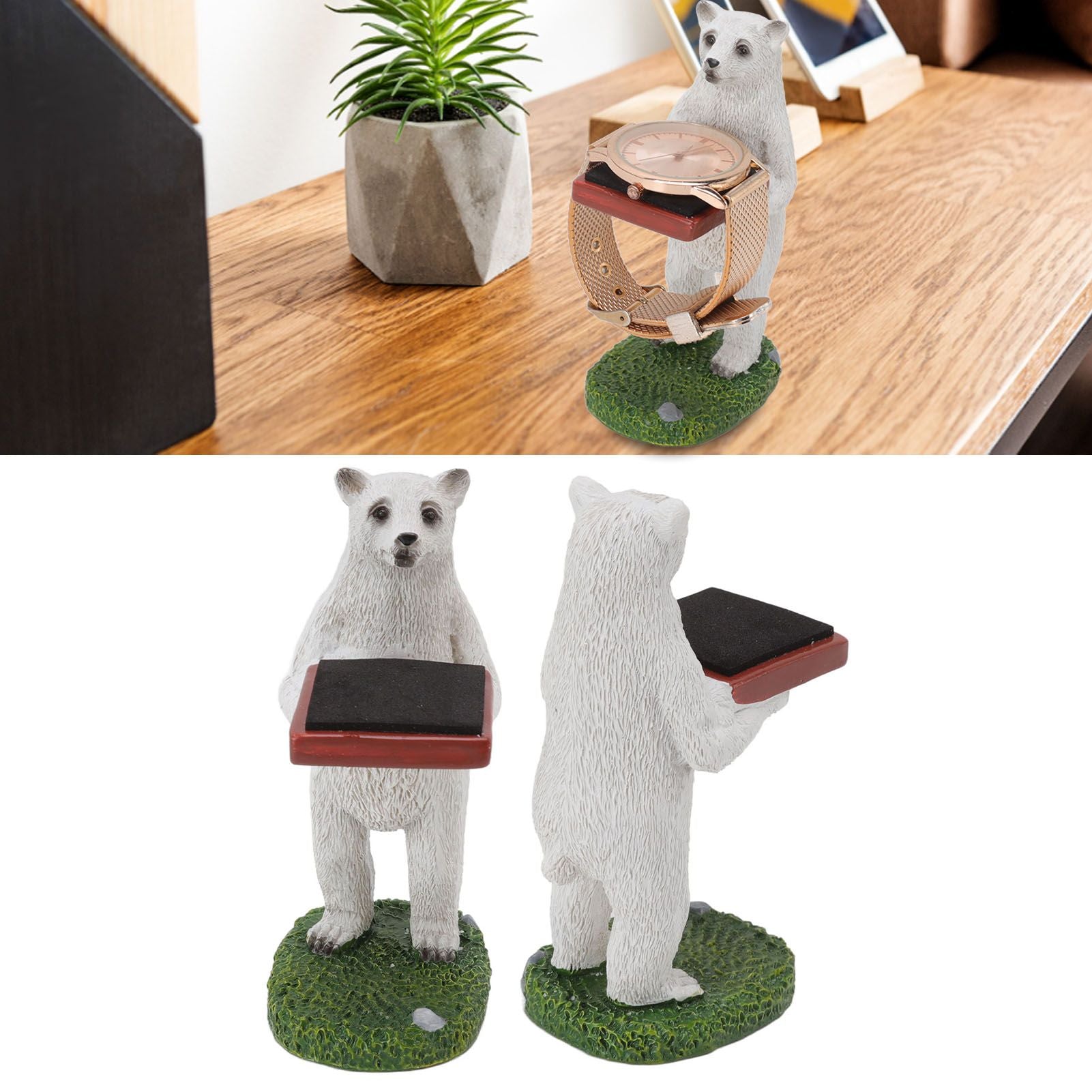 Resin Watch Stand Handmade Figurine Model Decorative Watch Display Stand for Home Polar Bear V1294-YM3117220222913-0421