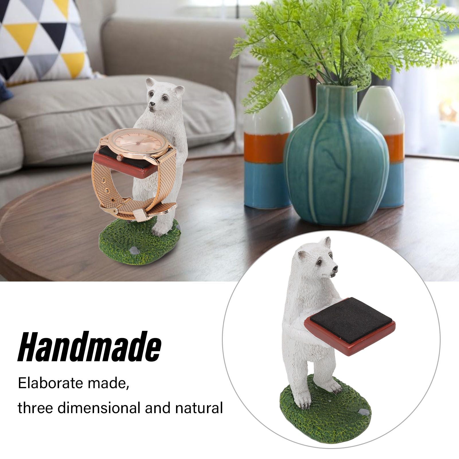 Resin Watch Stand Handmade Figurine Model Decorative Watch Display Stand for Home Polar Bear V1294-YM3117220222913-0421
