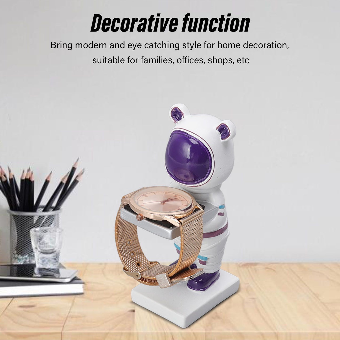 Resin Watch Stand Handmade Figurine Model Decorative Watch Display Stand for Home White Bear V1294-YM3117220222915-0421