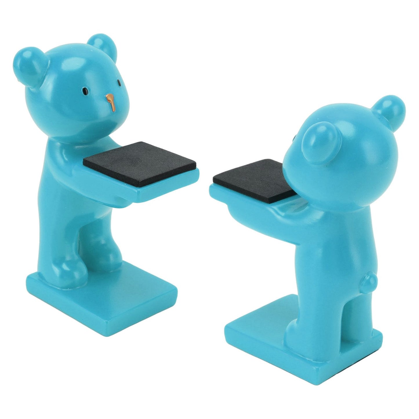 Bear Watch Stand Handcrafted Three Dimensional Modern Style Resin Watch Display Stand for Home Office Blue V1294-YM3117220223013-0421