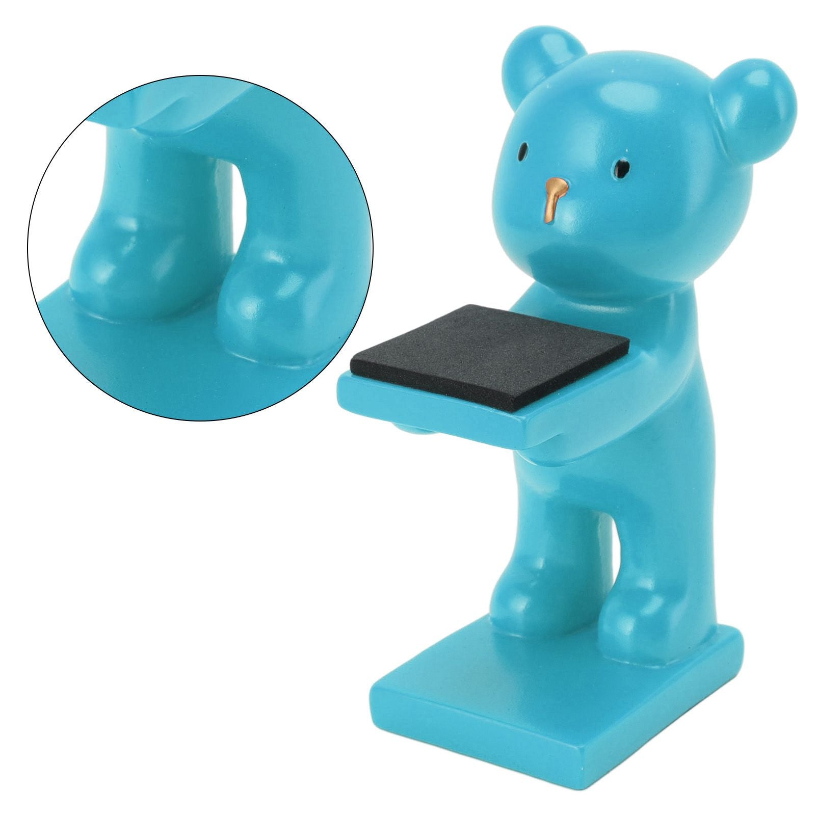 Bear Watch Stand Handcrafted Three Dimensional Modern Style Resin Watch Display Stand for Home Office Blue V1294-YM3117220223013-0421