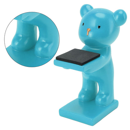 Bear Watch Stand Handcrafted Three Dimensional Modern Style Resin Watch Display Stand for Home Office Blue V1294-YM3117220223013-0421