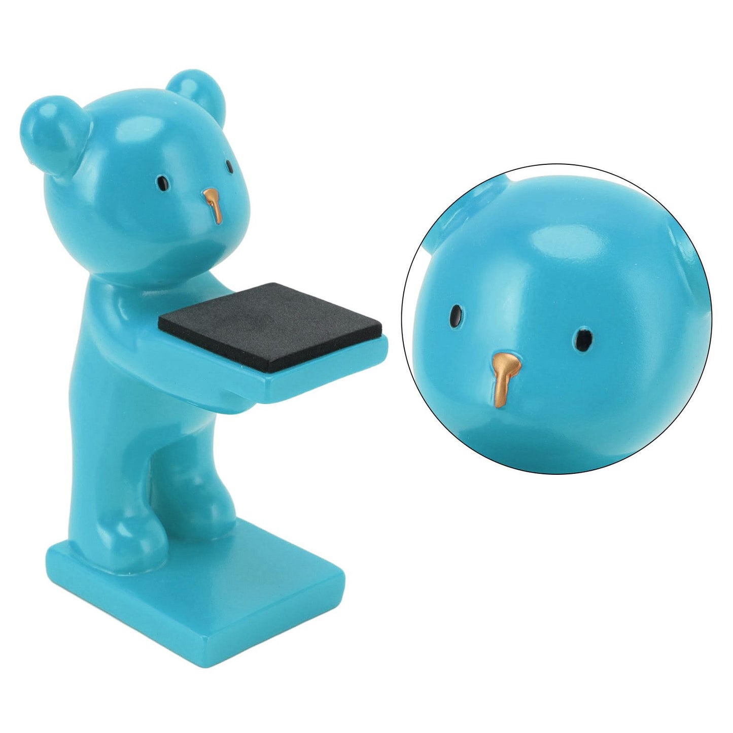 Bear Watch Stand Handcrafted Three Dimensional Modern Style Resin Watch Display Stand for Home Office Blue V1294-YM3117220223013-0421