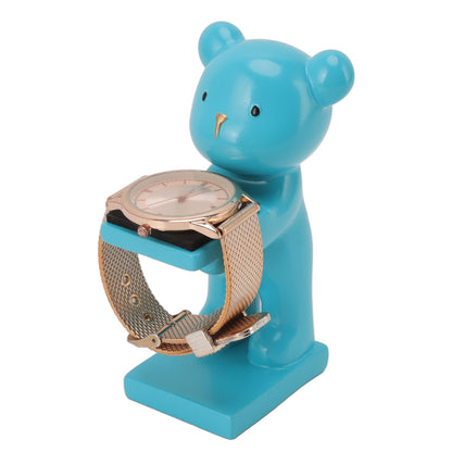 Bear Watch Stand Handcrafted Three Dimensional Modern Style Resin Watch Display Stand for Home Office Blue V1294-YM3117220223013-0421