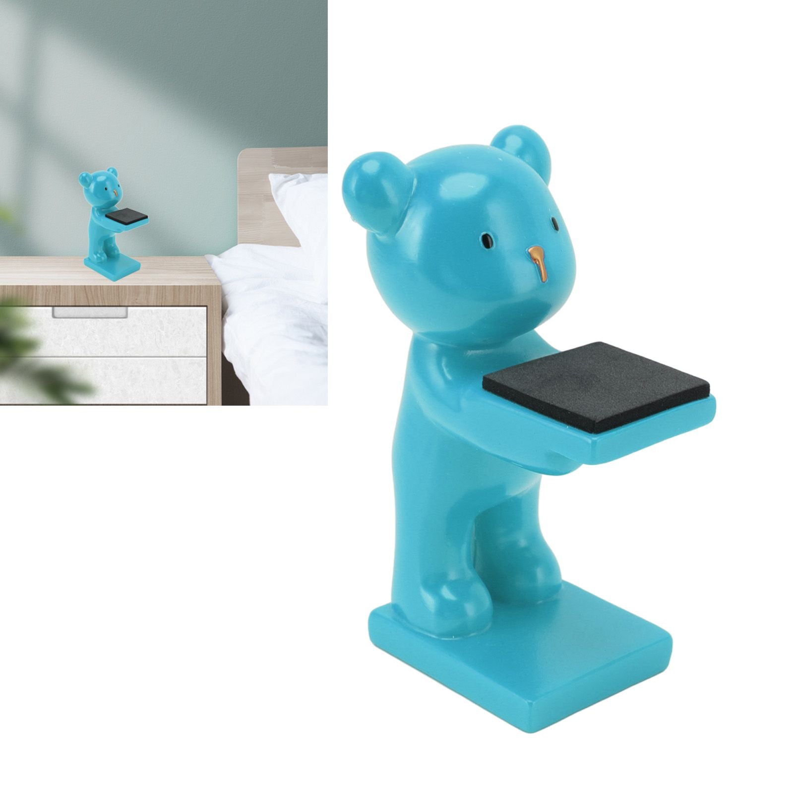 Bear Watch Stand Handcrafted Three Dimensional Modern Style Resin Watch Display Stand for Home Office Blue V1294-YM3117220223013-0421