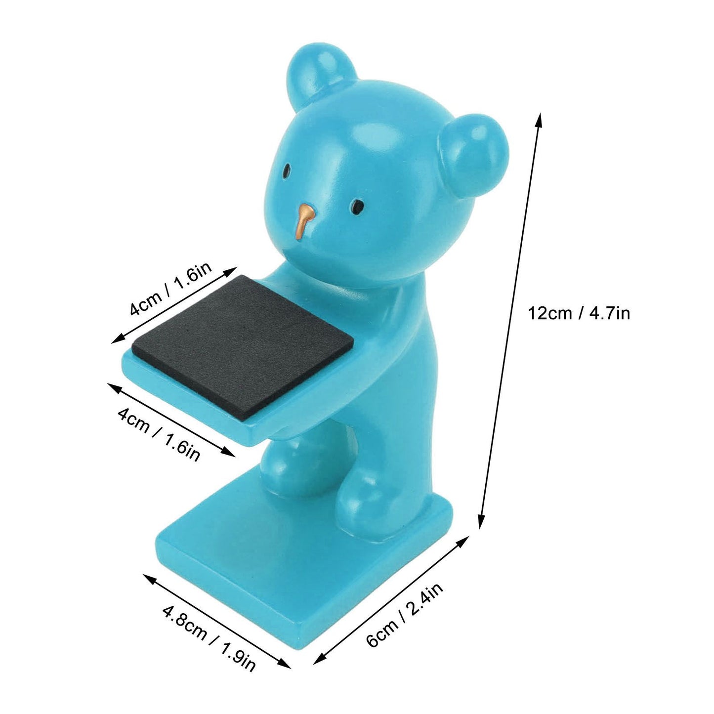 Bear Watch Stand Handcrafted Three Dimensional Modern Style Resin Watch Display Stand for Home Office Blue V1294-YM3117220223013-0421