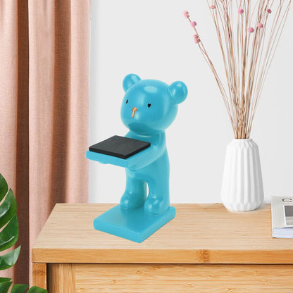 Bear Watch Stand Handcrafted Three Dimensional Modern Style Resin Watch Display Stand for Home Office Blue V1294-YM3117220223013-0421