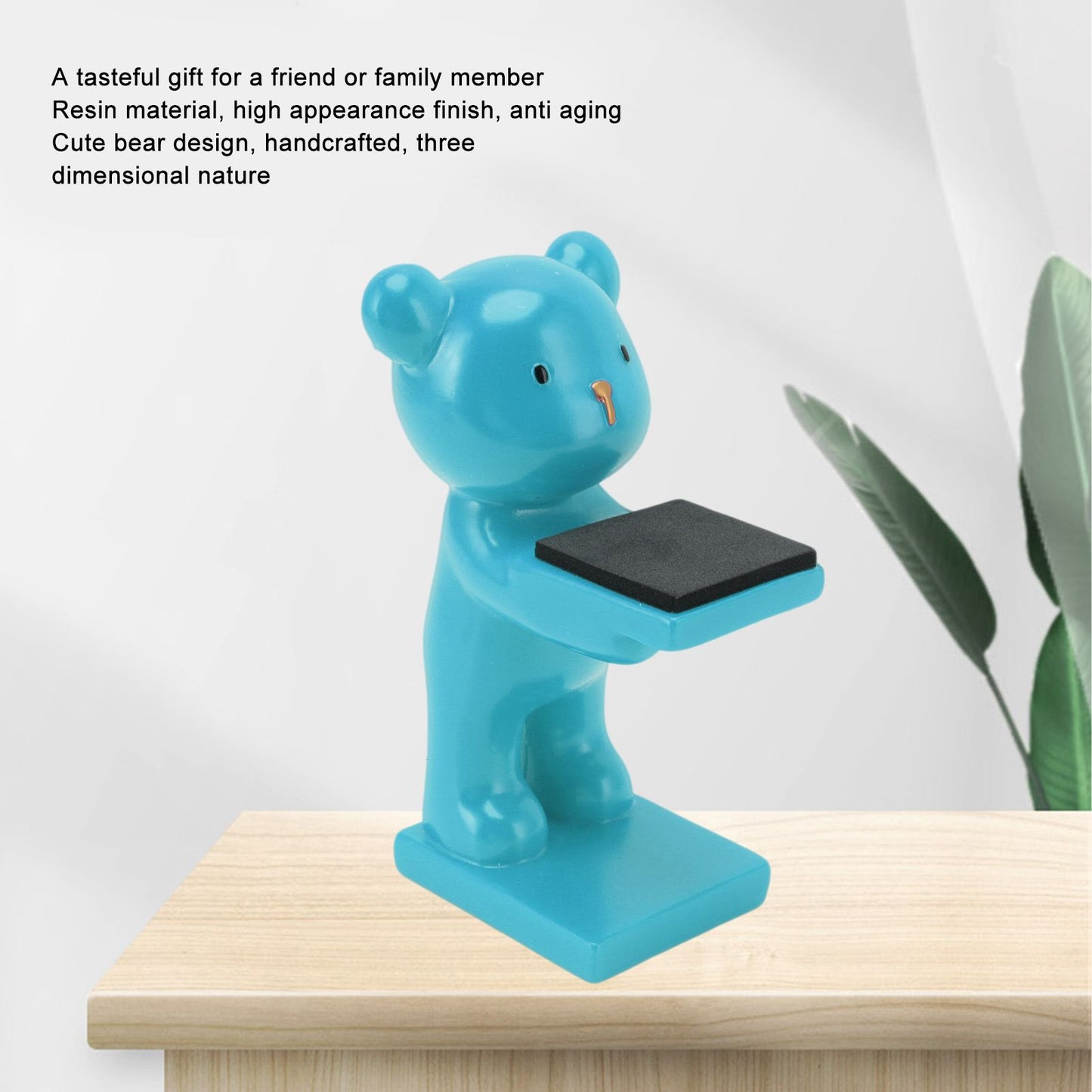 Bear Watch Stand Handcrafted Three Dimensional Modern Style Resin Watch Display Stand for Home Office Blue V1294-YM3117220223013-0421