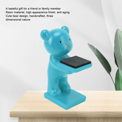 Bear Watch Stand Handcrafted Three Dimensional Modern Style Resin Watch Display Stand for Home Office Blue V1294-YM3117220223013-0421
