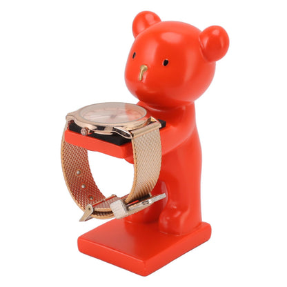 Bear Watch Stand Handcrafted Three Dimensional Modern Style Resin Watch Display Stand for Home Office Orange V1294-YM3117220223015-0421