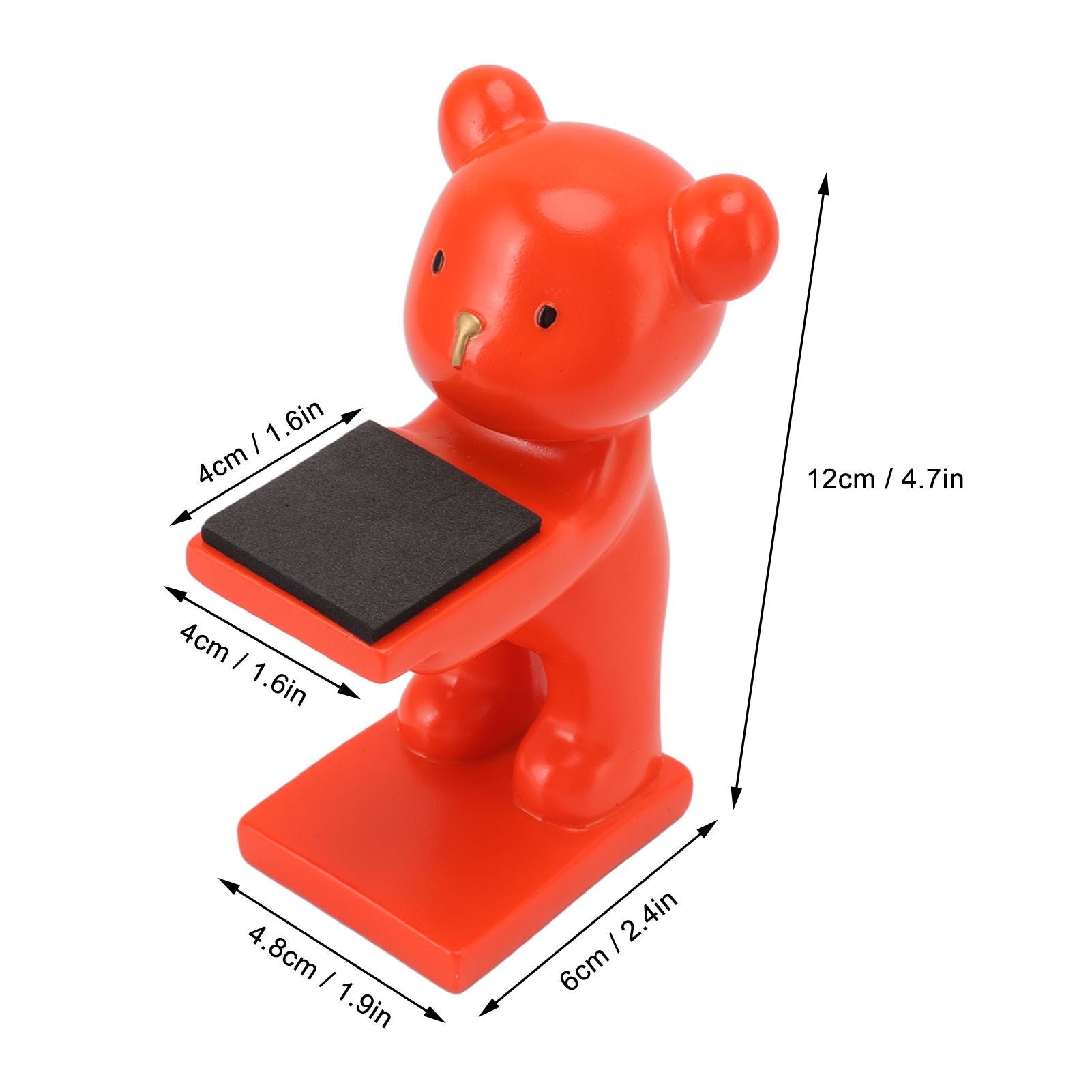 Bear Watch Stand Handcrafted Three Dimensional Modern Style Resin Watch Display Stand for Home Office Orange V1294-YM3117220223015-0421