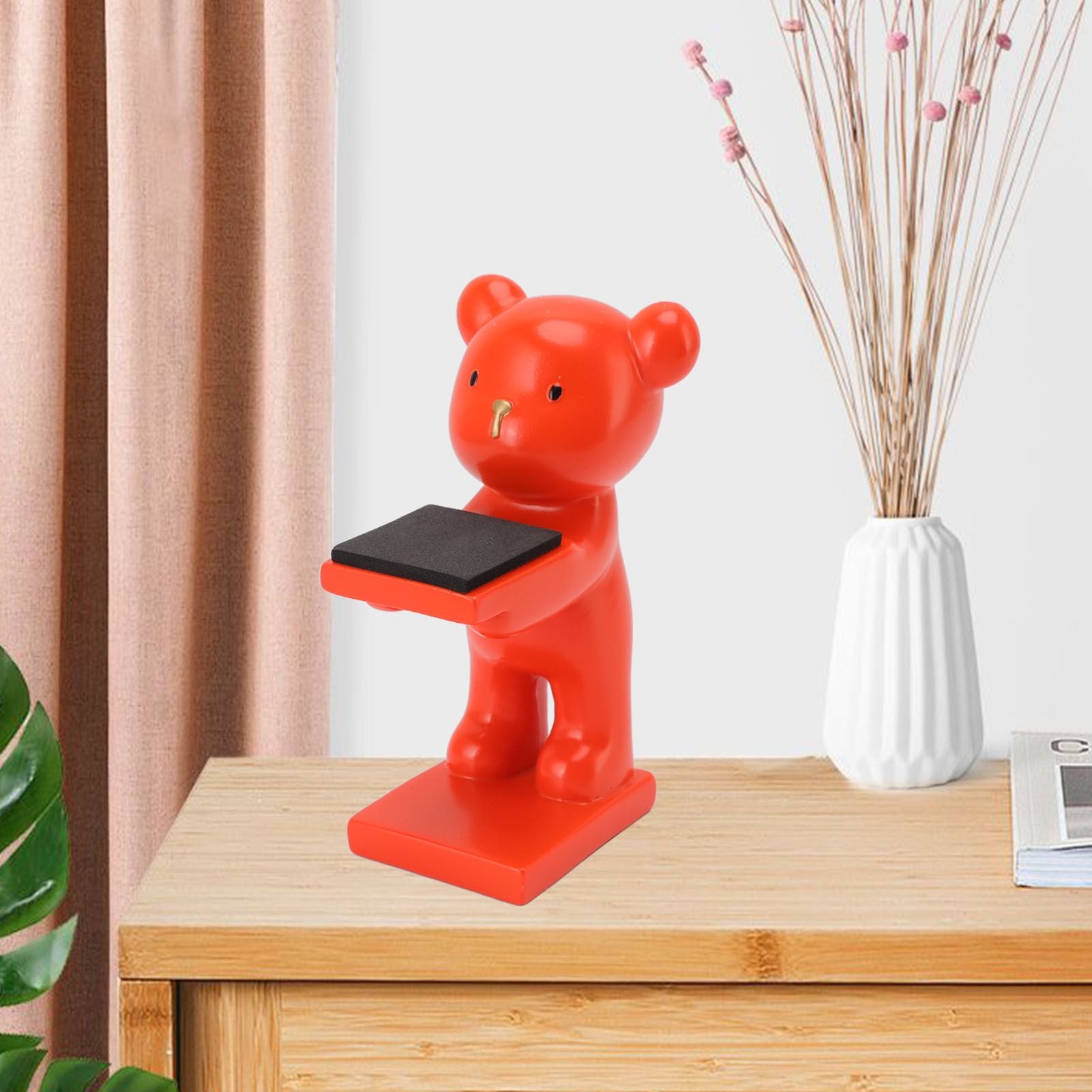 Bear Watch Stand Handcrafted Three Dimensional Modern Style Resin Watch Display Stand for Home Office Orange V1294-YM3117220223015-0421